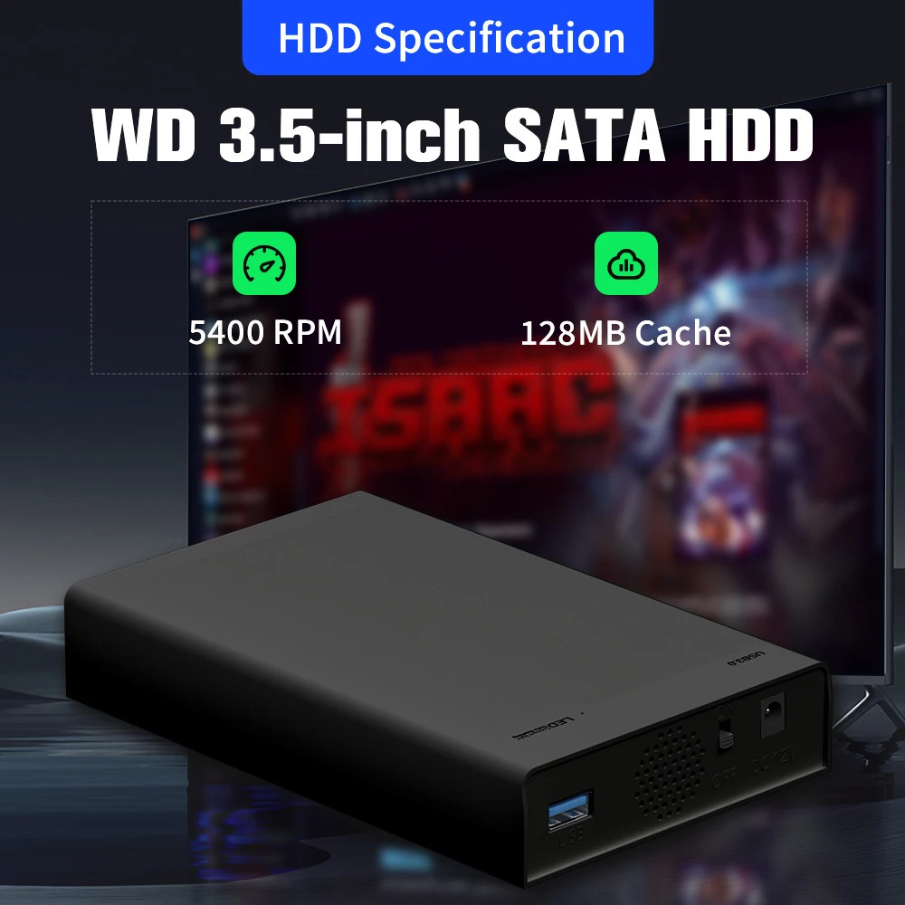 Portable 500GB Gaming HDD for Xbox, PS3, PS2, Switch, Wii – Reproduction