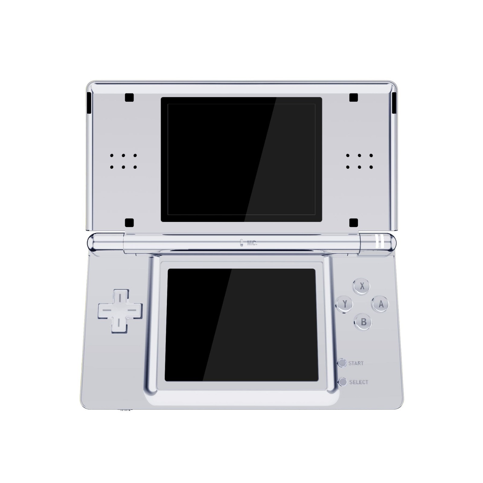 Nintendo DS Lite Custom Silver Chrome 100% Working Charger Included