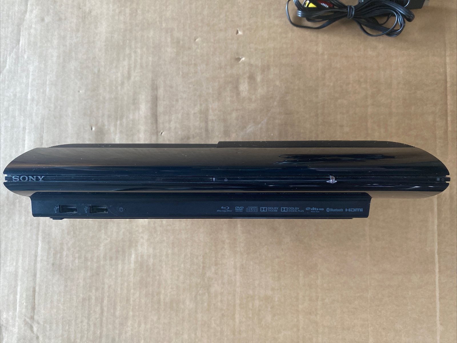PS3 SUPER SLIM CECH 4201A 12 GB W/SILVER CONTROLLER & CORDS WORKS GREAT!!