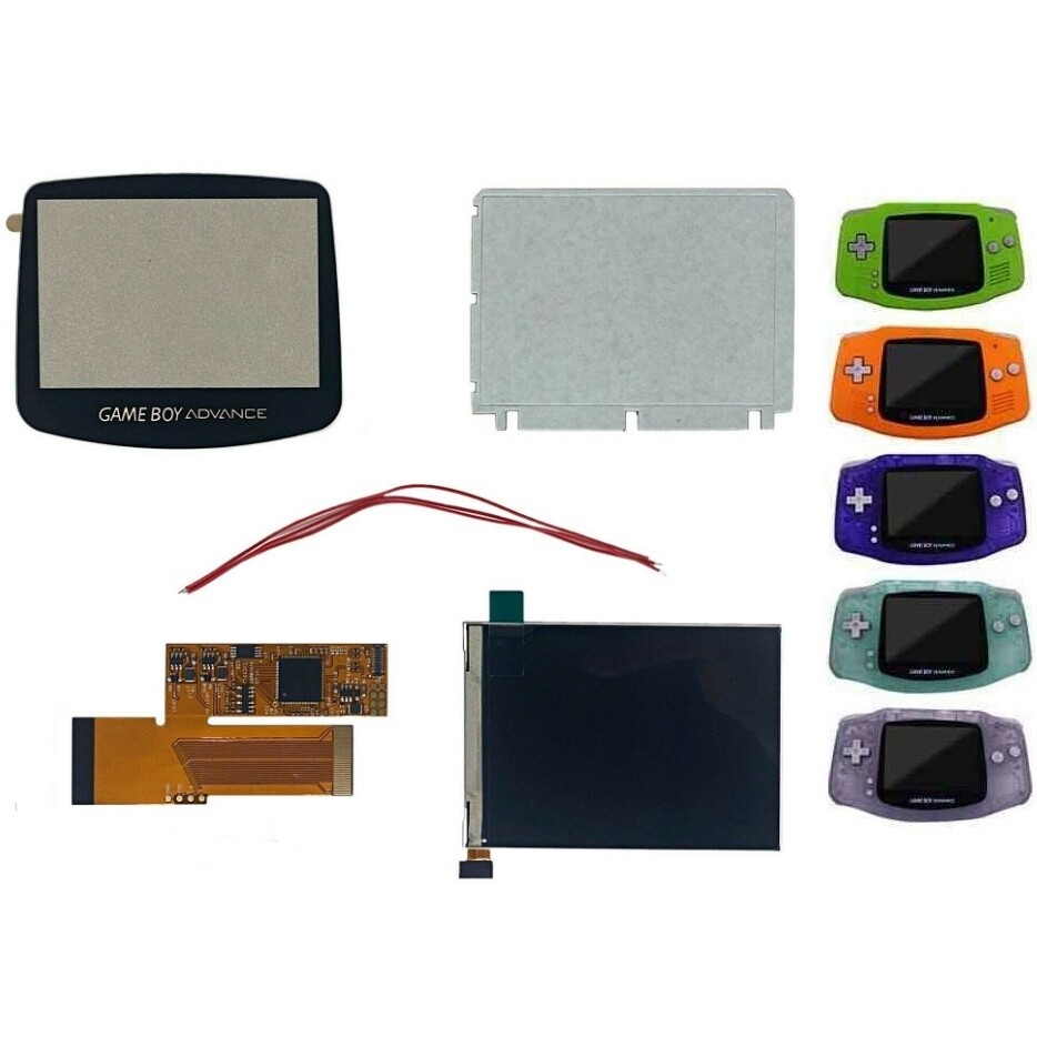 Gameboy Advance IPS V2 Backlight Kit + Trimmed Shell Game Boy GBA Backlit LCD