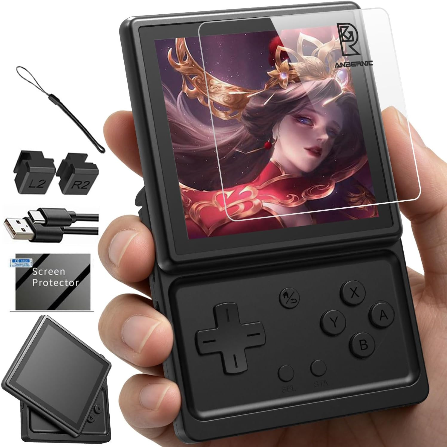 RG Rotate Retro Handheld Game Console, 3.5″ Swivel Screen Android Portable Playe