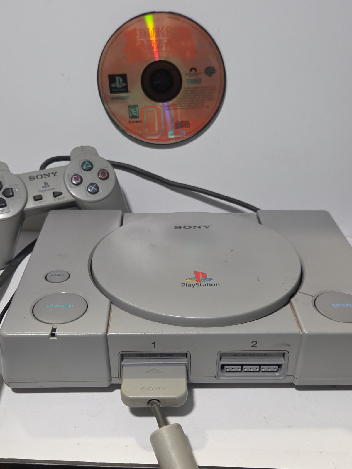 Sony PlayStation 1 Console W/ Dukes Of Hazzard Disc. Tested Working.