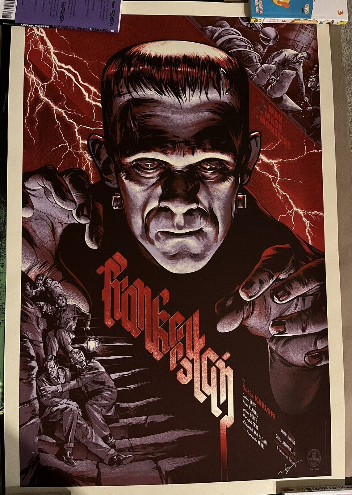 SIGNED Frankenstein Mondo Martin Ansin Poster Art Print Universal Monster Movie
