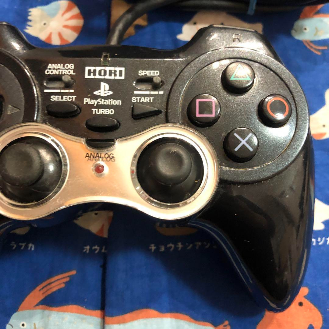 Hori Analog Sindou Pad 2 Turbo Controller Black Sony PlayStation 2 Used From JP
