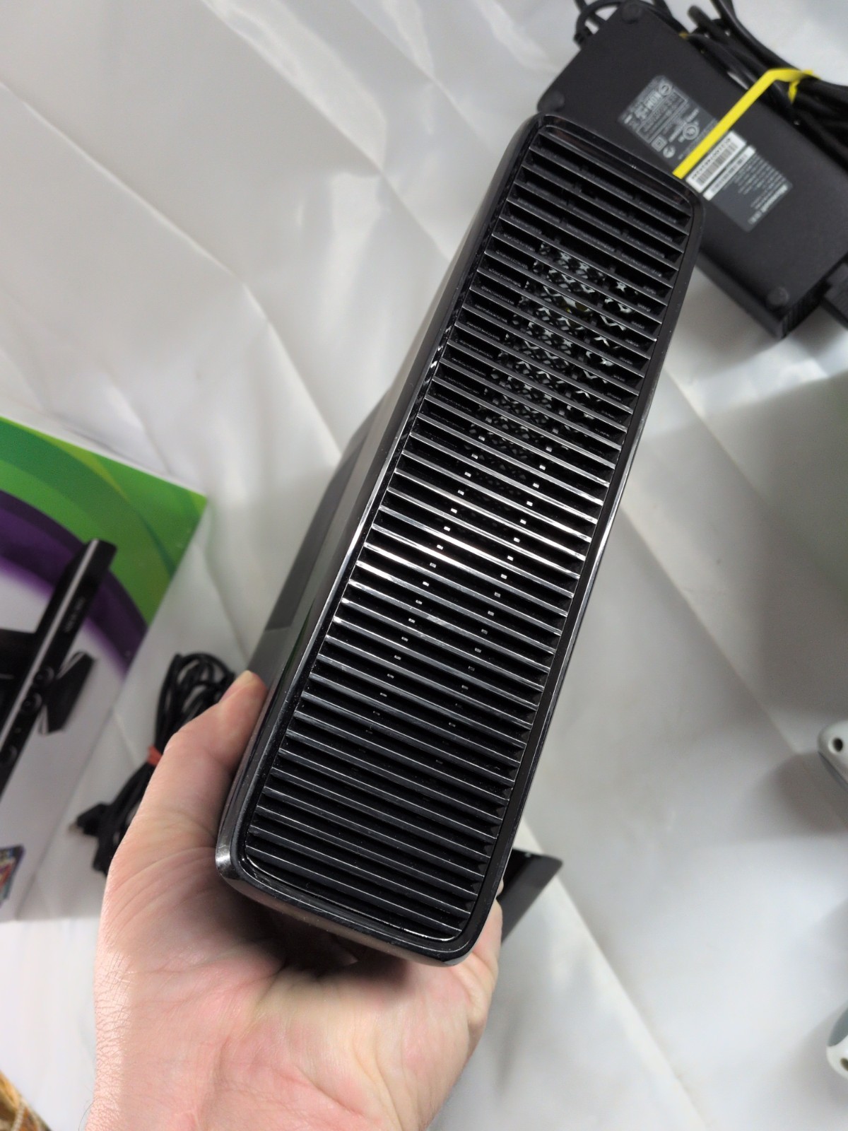 Microsoft Xbox 360 S 4GB Black Console with Power Cord, Kinect, and 9 Games