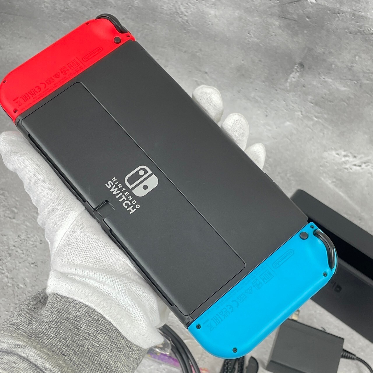 Nintendo Switch 64GB OLED Console Neon Blue & Neon Red 1 Day Ship Excellent