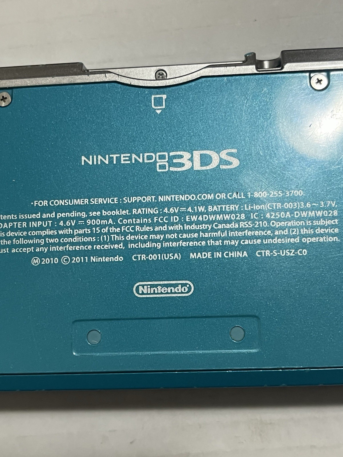 Nintendo 3DS CTR-001 Aqua Blue Handheld Video Gaming Console – For Parts
