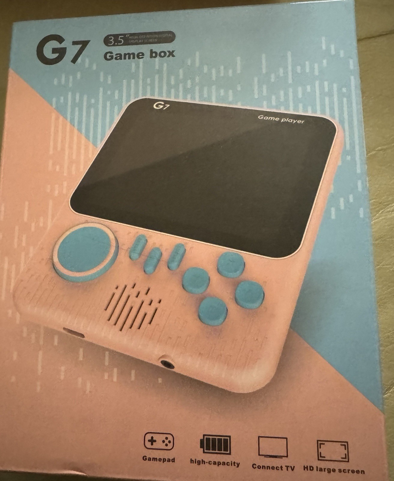 666 Games Box G7 Handheld Game Console 3.5″ Hd Screen Blue Connect Tv