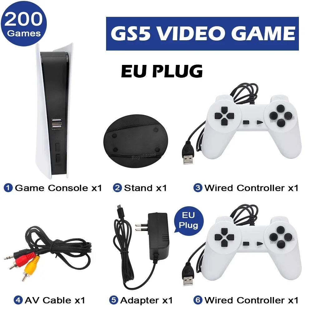 GS5 Game Station 5 Video Game Console With 200 Classic Games 8 Bit TV Console Re