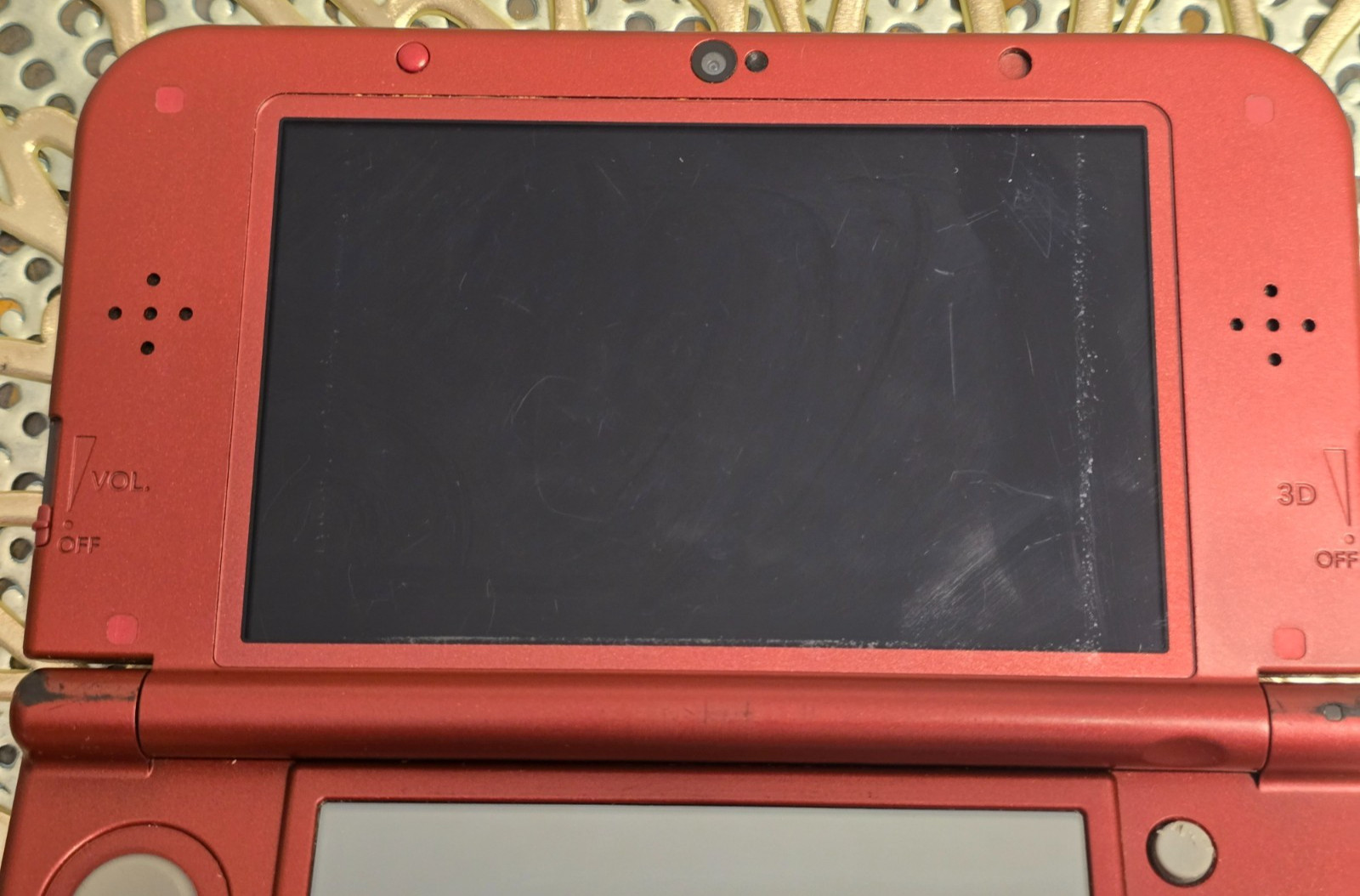 Nintendo “New” 3DS XL Metallic Red Console w/Charger — Tested & Working
