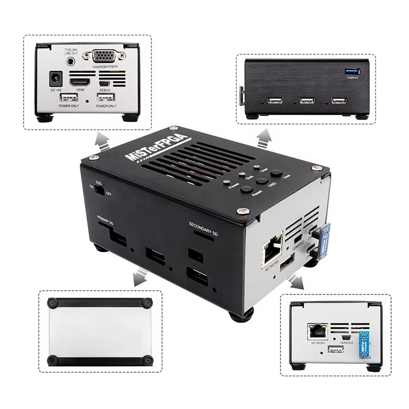 New Aluminum Case IO Analog Board USB Hub 128M SDRAM RTC Module For Terasic DE10
