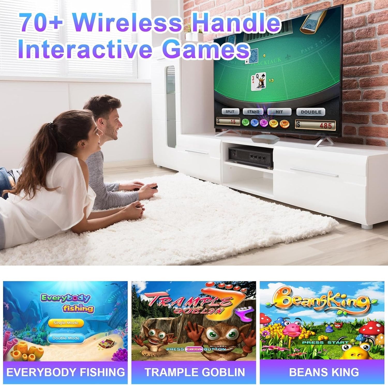 TV Game Console Built in 100+ Gam ES, Video Game Machine with 2.4G Wireless G…