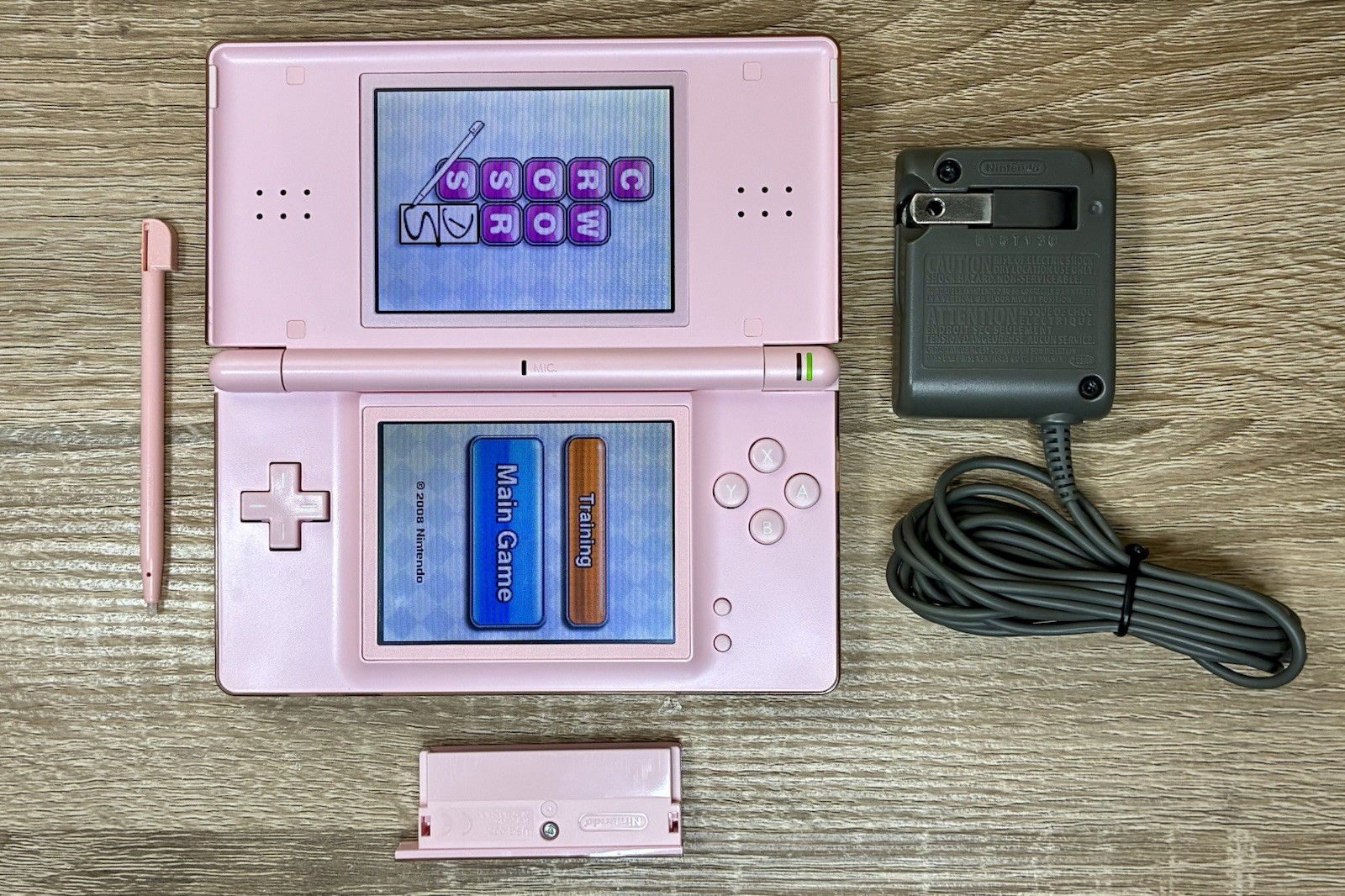 Nintendo DS Lite Console USG-001 Coral Pink + DS Charger + 3 Games Tested ✅