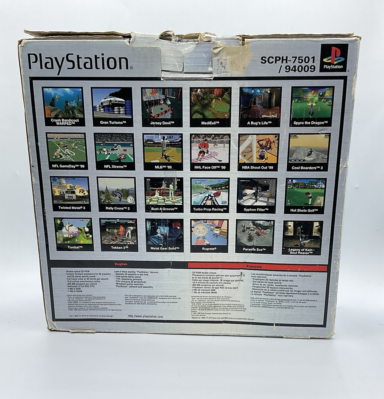Sony Playstation 1 Dual Shock SCPH-7501 Console CIB Works Great W/ 2 Controllers