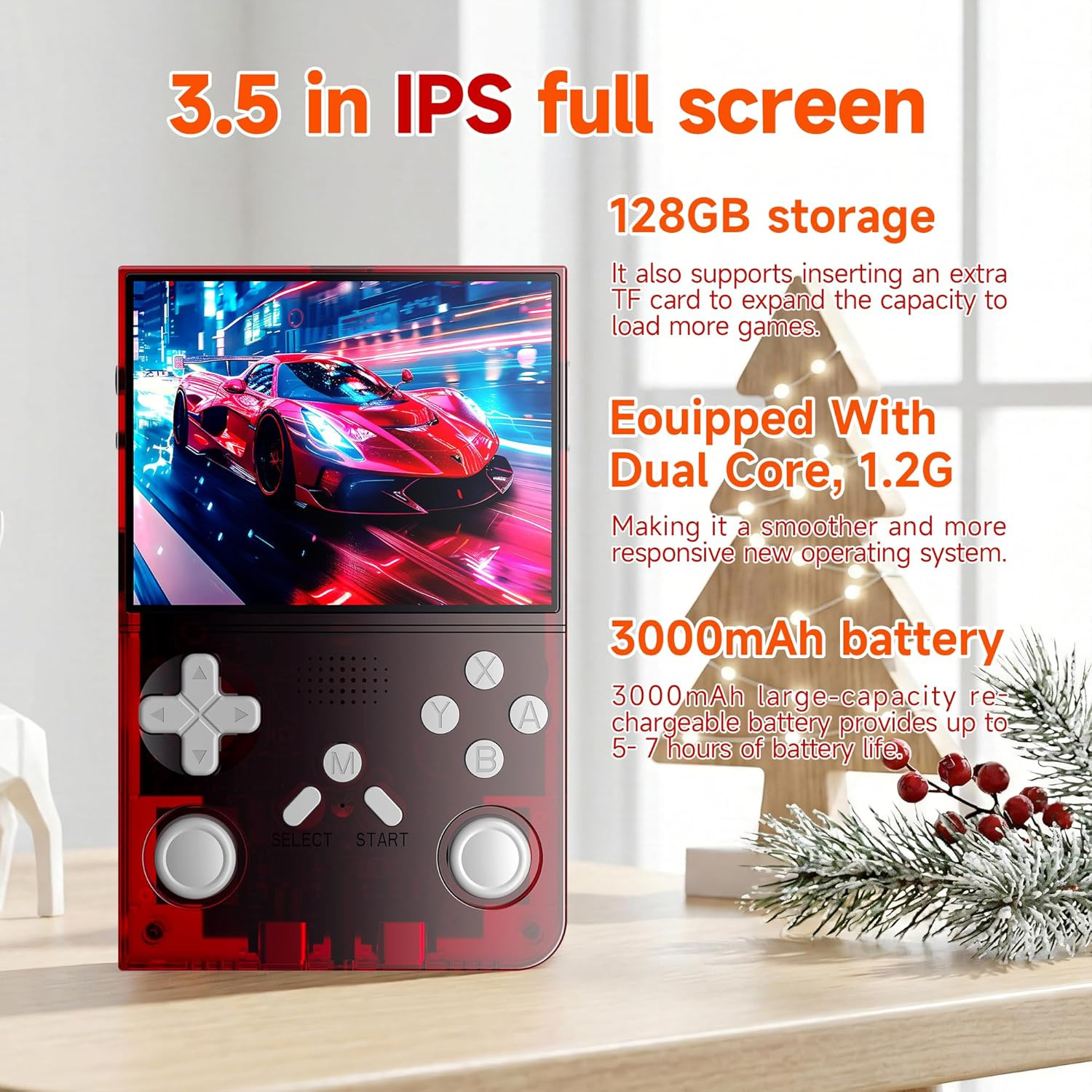 R40 Retro Handheld Game Console with Storage Case – Open Source System,3.5″ IPS