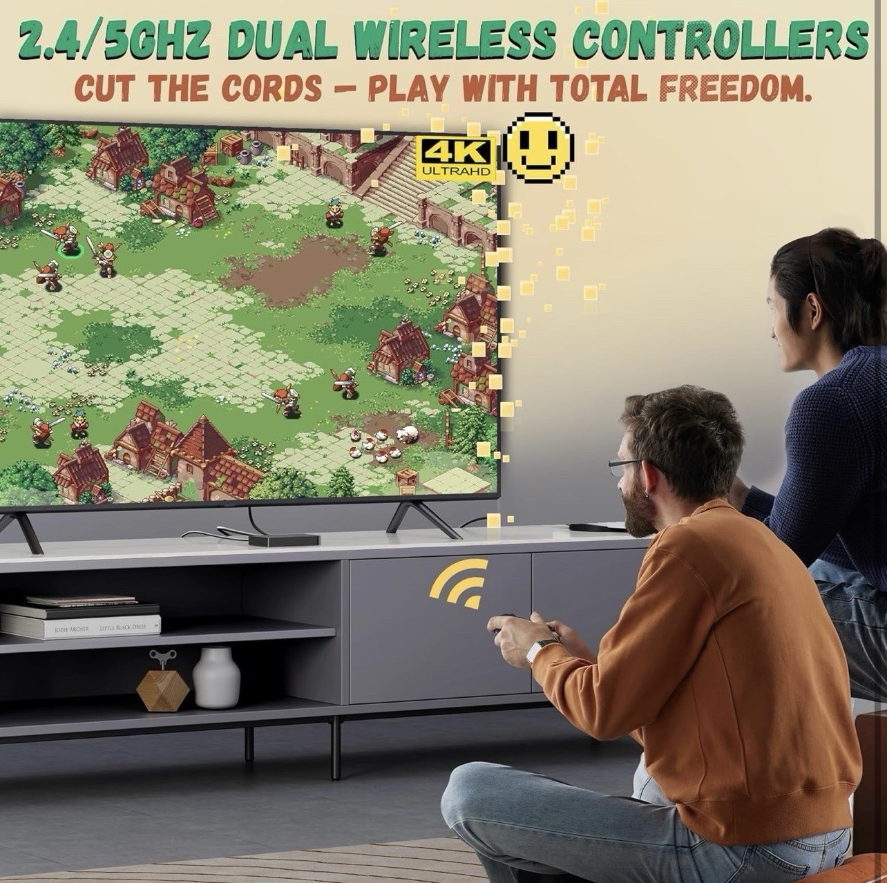 Wireless Retro Game Console, 25000+ Games Built-in, 4K HDMI Output, 9 Emulators,