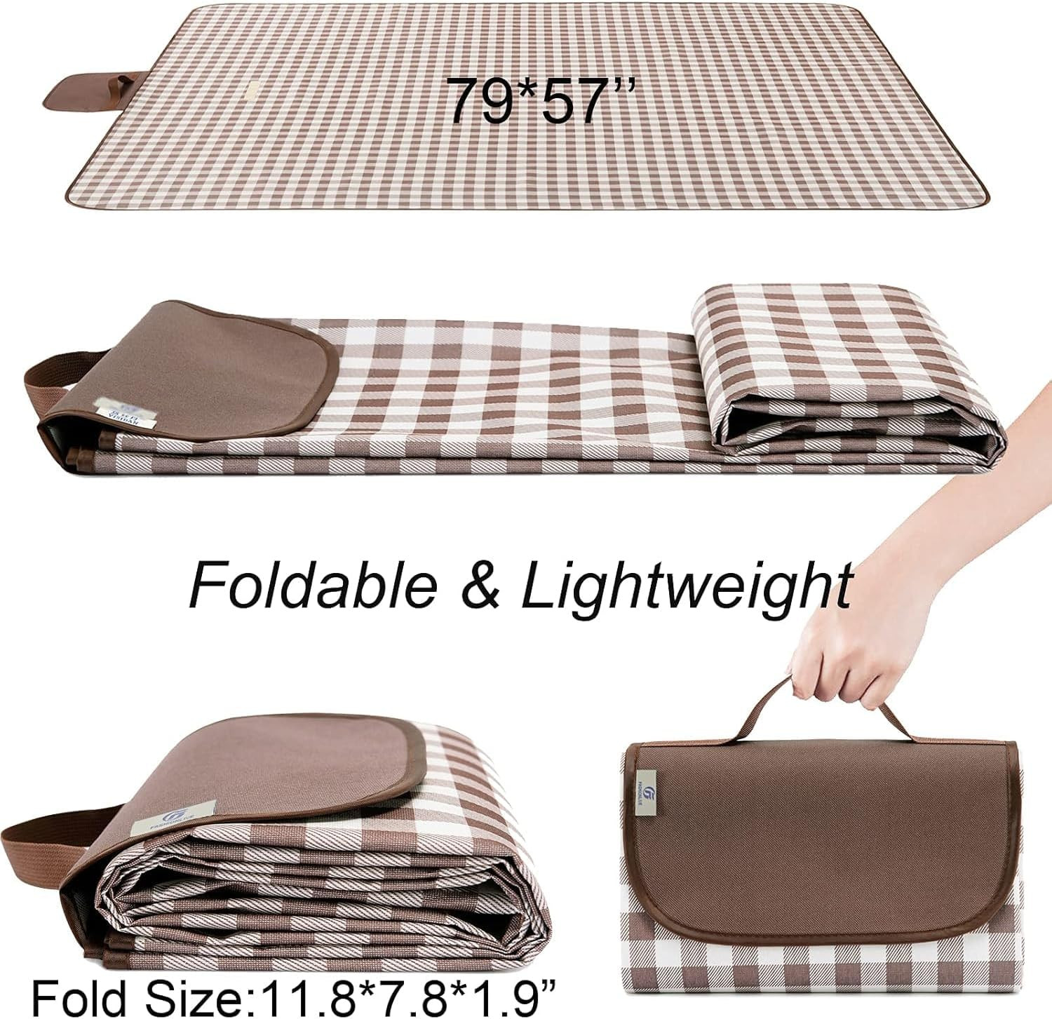 Picnic Blanket Outdoor Extra Large Picnic Mat 80″X60″ Camping Blanket Beach Blan