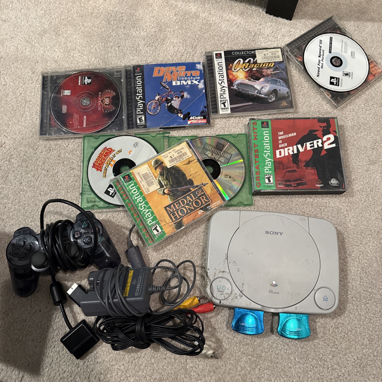 Sony Playstation 1 PS One SCPH-101 Slim PS1 Console Bundle System Tested