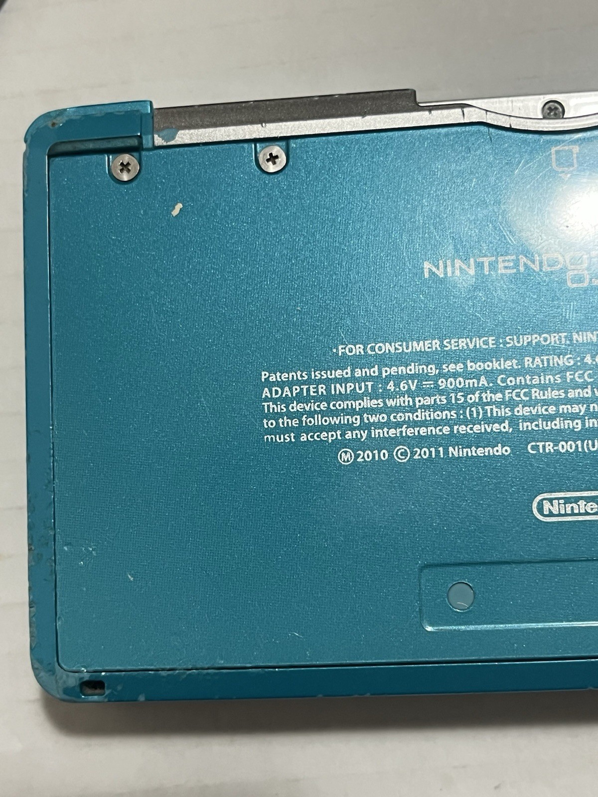 Nintendo 3DS CTR-001 Aqua Blue Handheld Video Gaming Console – For Parts