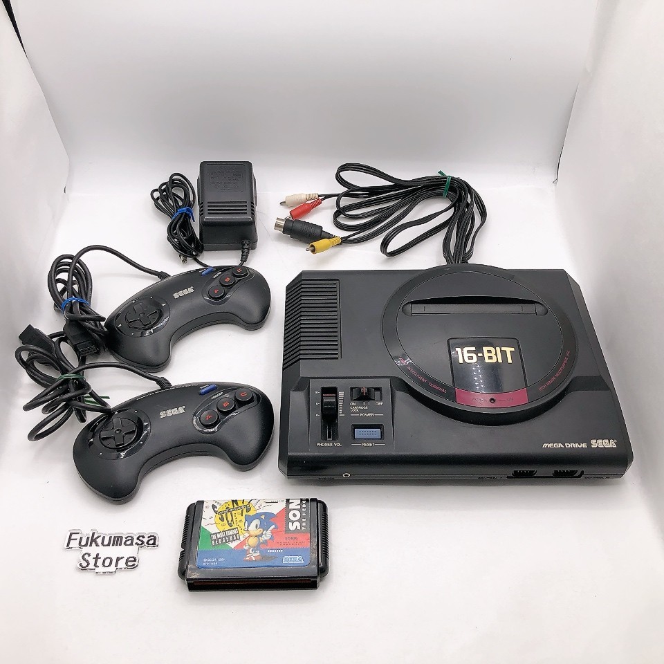 Sega Mega Drive Console HAA-2510 2 Controller Megadrive NTSC-J Japan Tested