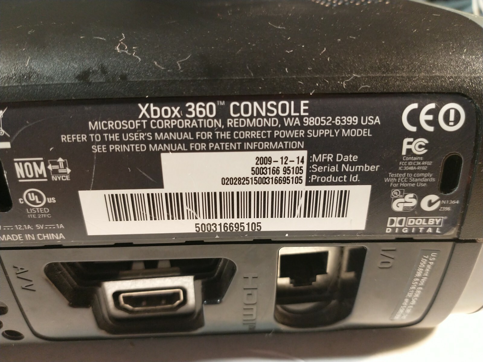 Xbox 360 Pro Console w/ Controller & 20gb Hard Drive – TESTED 3 games titanfall