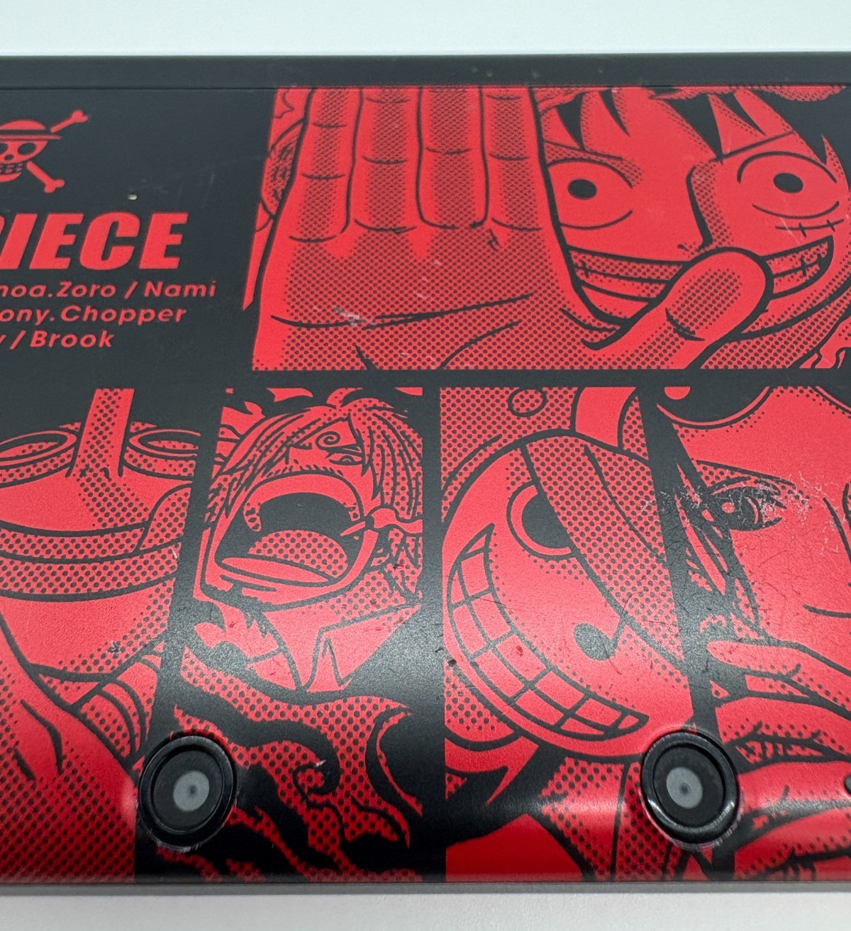 3DS LL Luffy Red Console W/Stylus One Piece Unlimited World R, works good