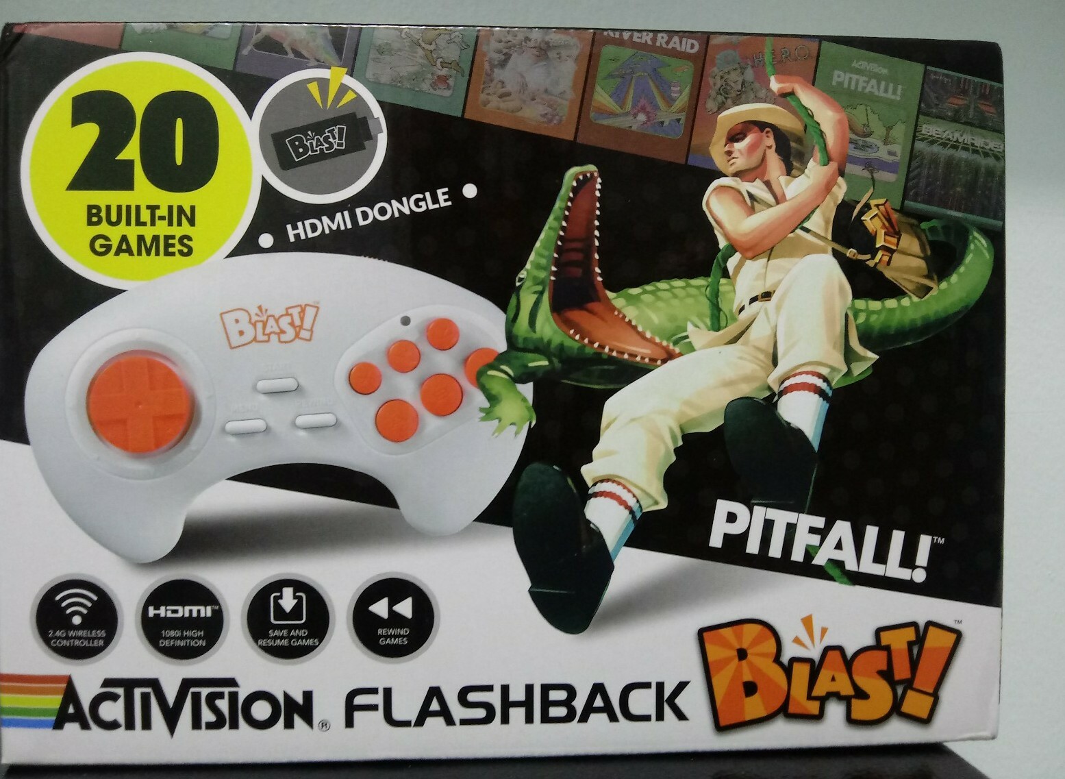 ActiVision Flashback Blast PITFALL 20 Built-In Games Retro Classic HDMI Gaming