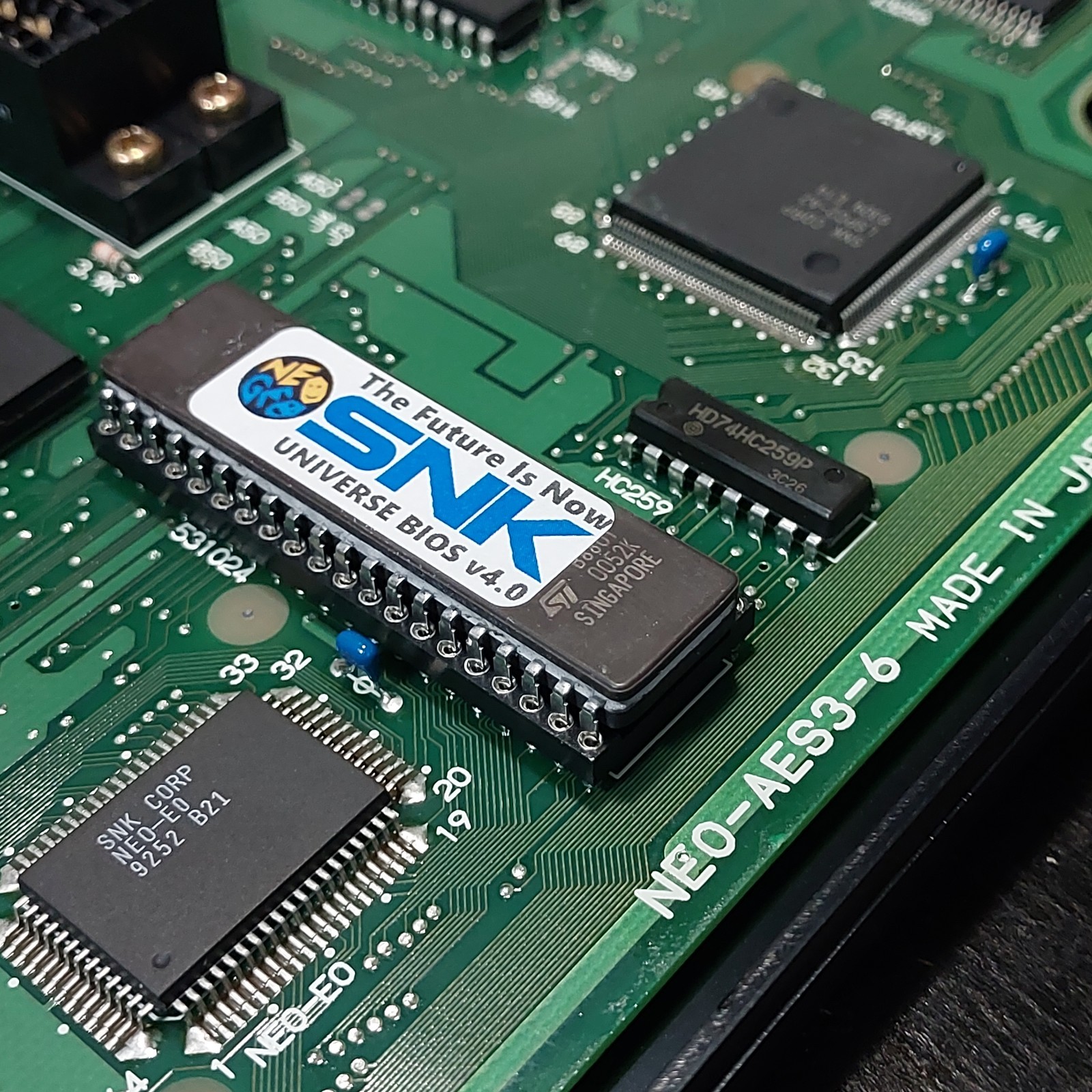 SNK NEO GEO AES Japanese Console RGB Bypass BIOS Socket Recap #264374 AES3-6