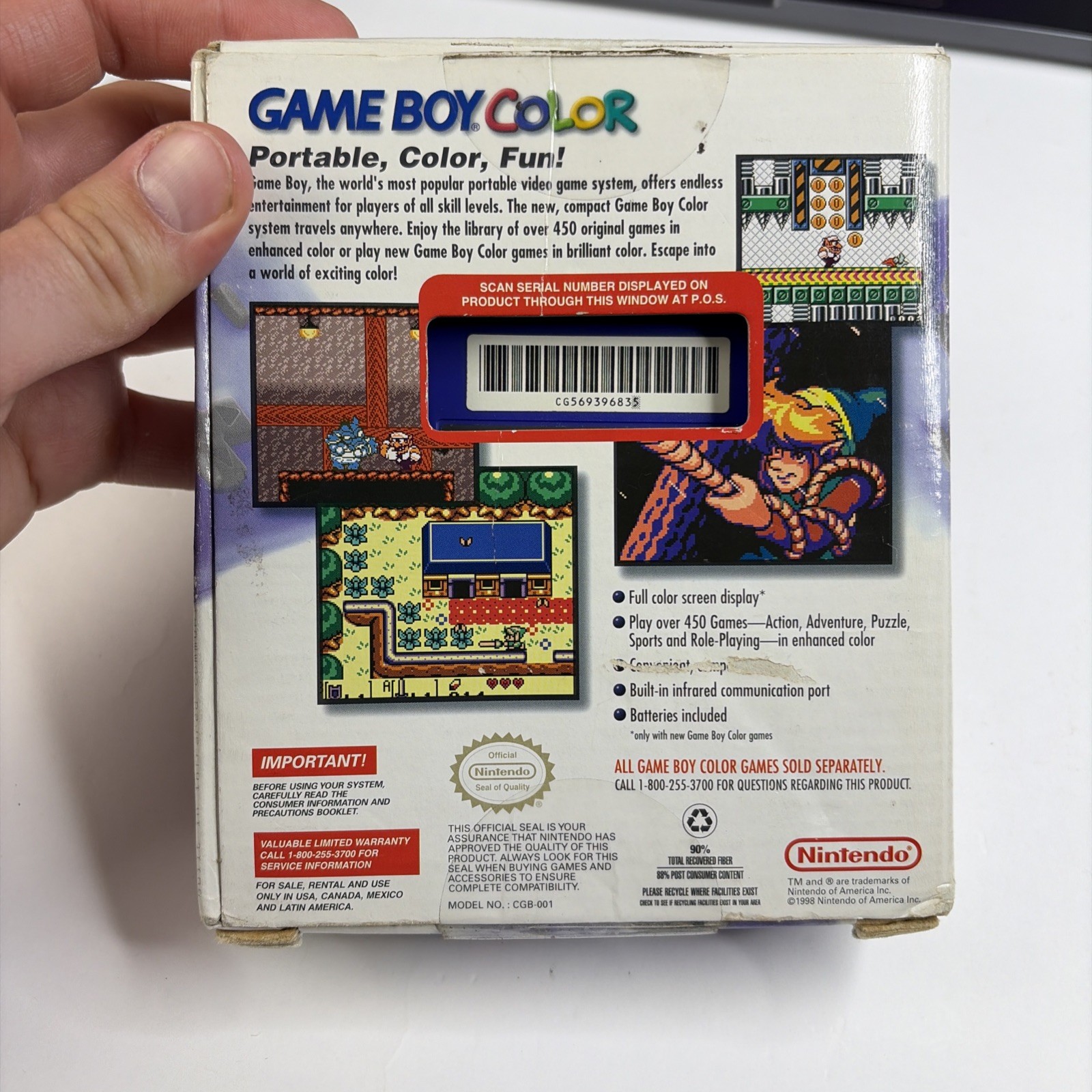 Nintendo OEM GameBoy Color Grape Purple Console In Box CGB-001