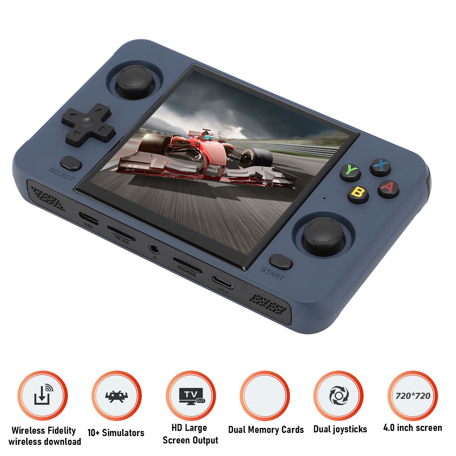 Handheld Game Console 4 Inch IPS Screen Quad Core Portable Retro Video Game DZXN