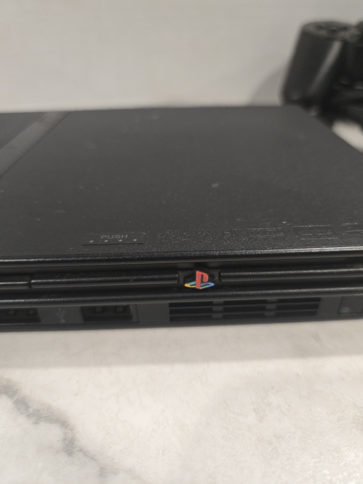 Sony PlayStation 2 Slim Black SCPH-70012 Bundle-2 Controllers & 4 Memory Cards