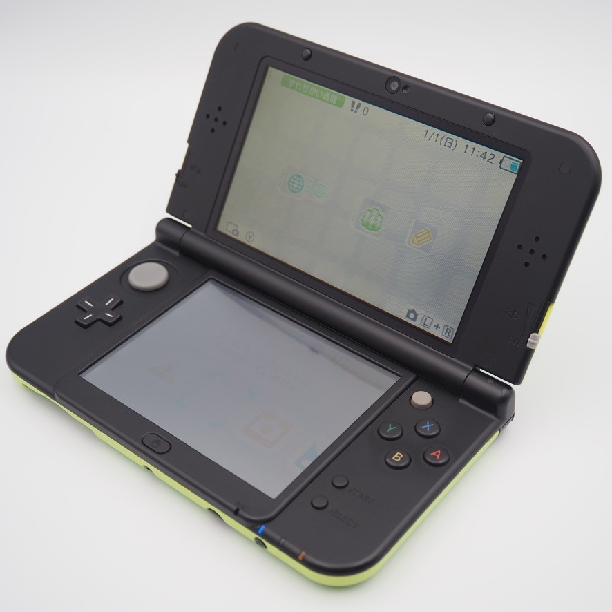 [EXC] New Nintendo 3DS XL LL lime Black Console Stylus Tested Japanese ver