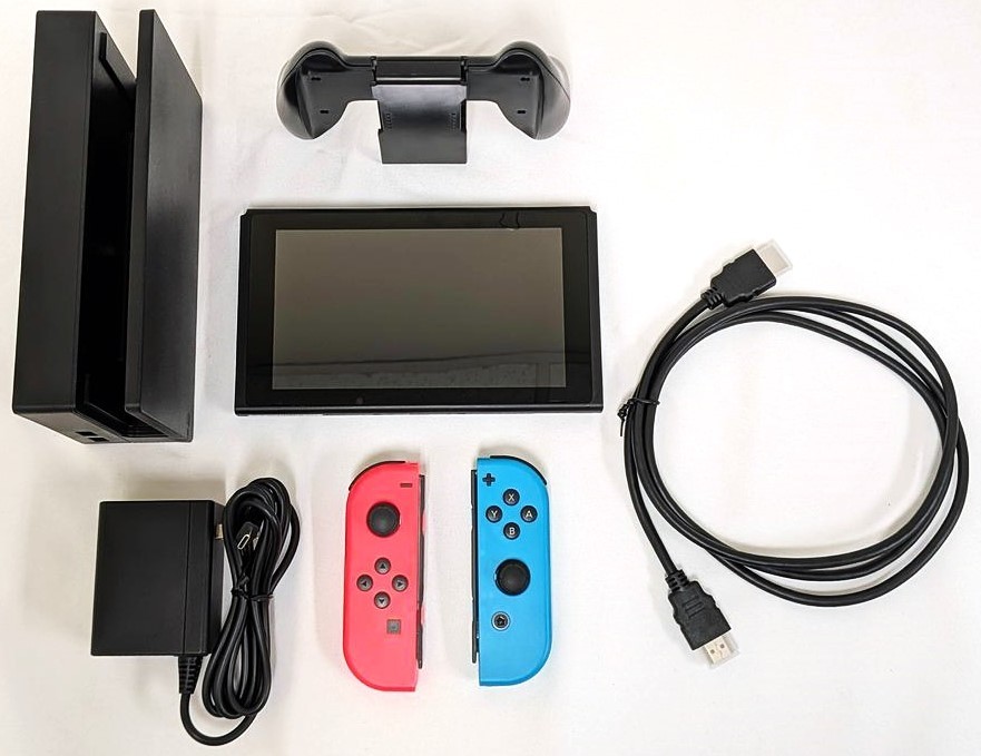 Nintendo Switch HAC-001 V1 Console System Black Blue Red Joy-Con Handheld Bundle