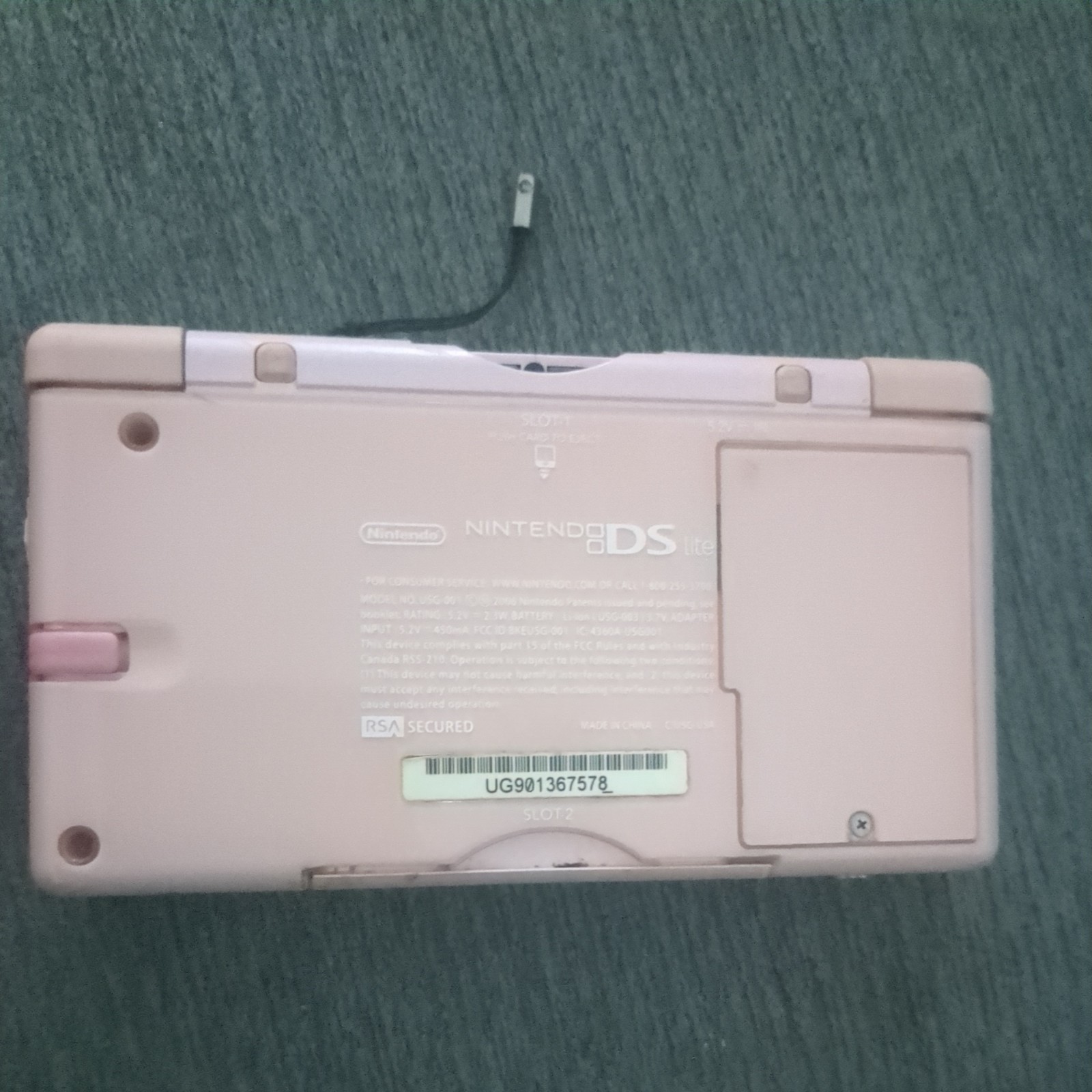 Nintendo DS Lite Pink USG-001 Handheld UNTESTED