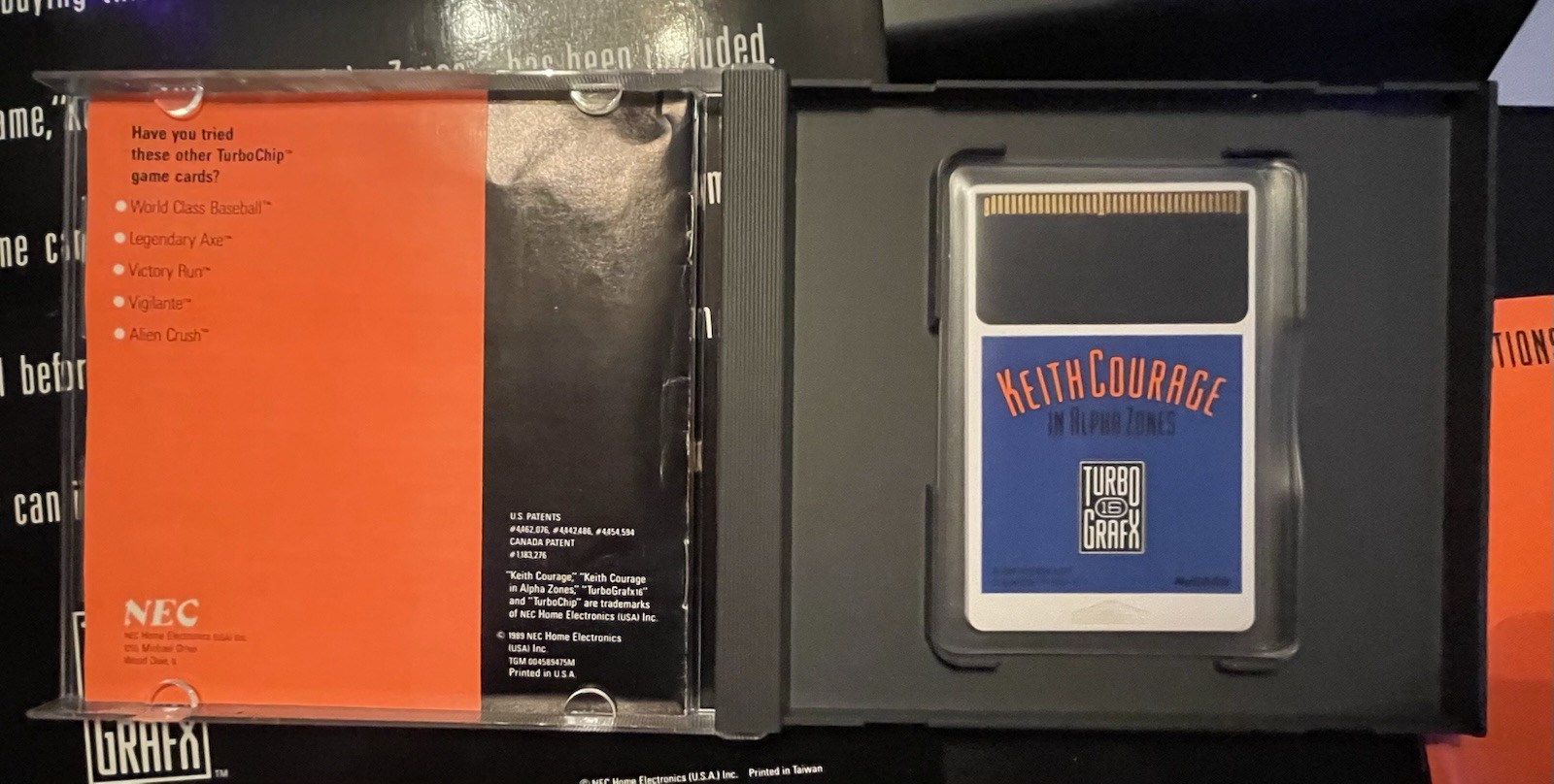 NEC TurboGrafx-16 System Black Console w/ Box, Paperwork And Keith Courage Game!
