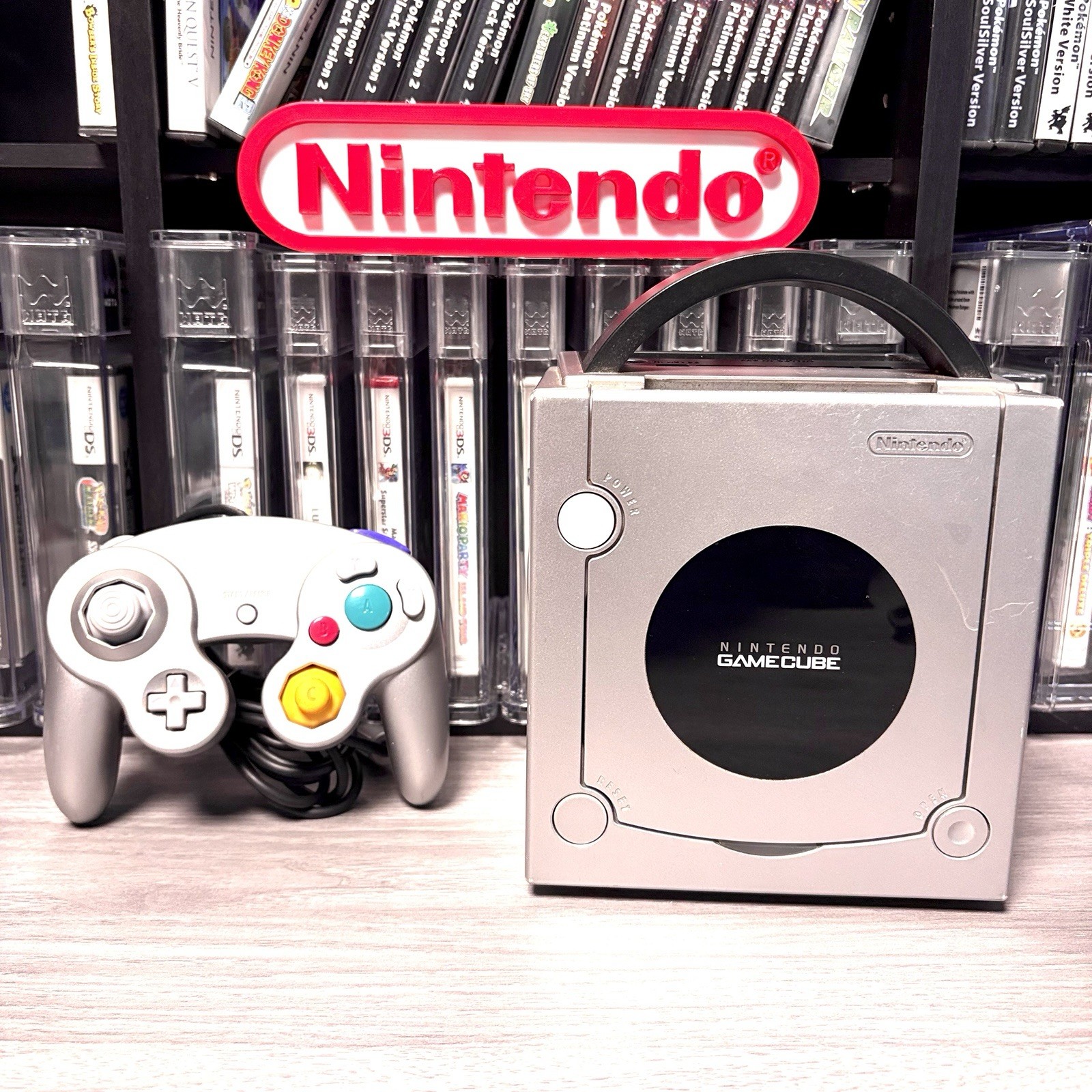 Platinum Nintendo GameCube Console Bundle System w OEM Controller & Hookups 3
