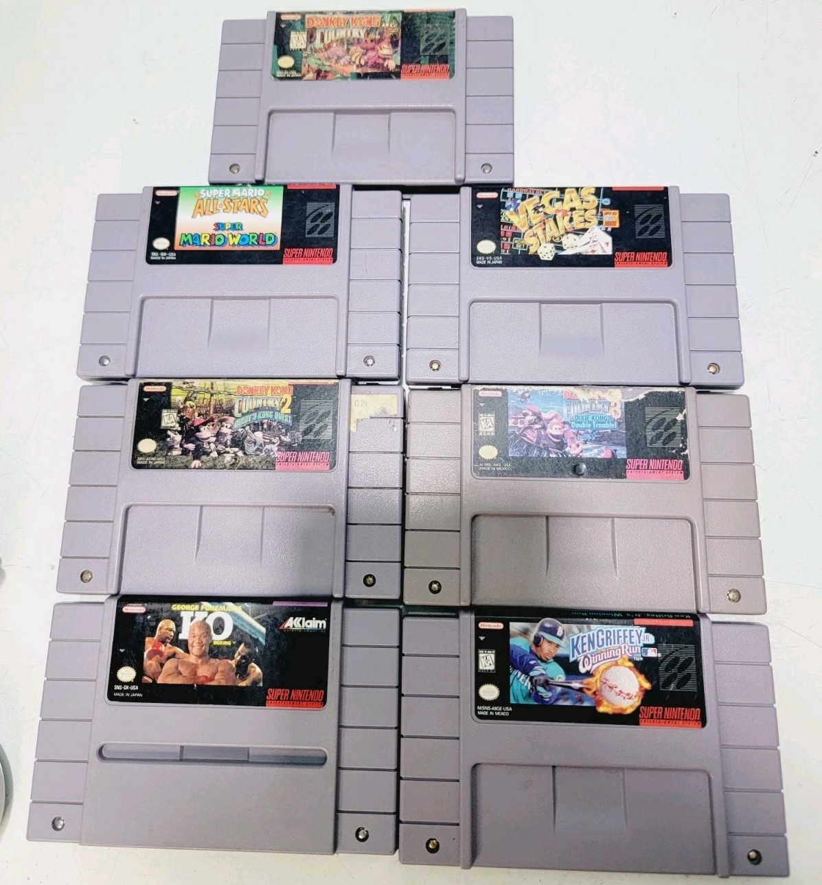 Super Nintendo System SNES Bundle Console with 7 Games 2 Controllers WORKS!