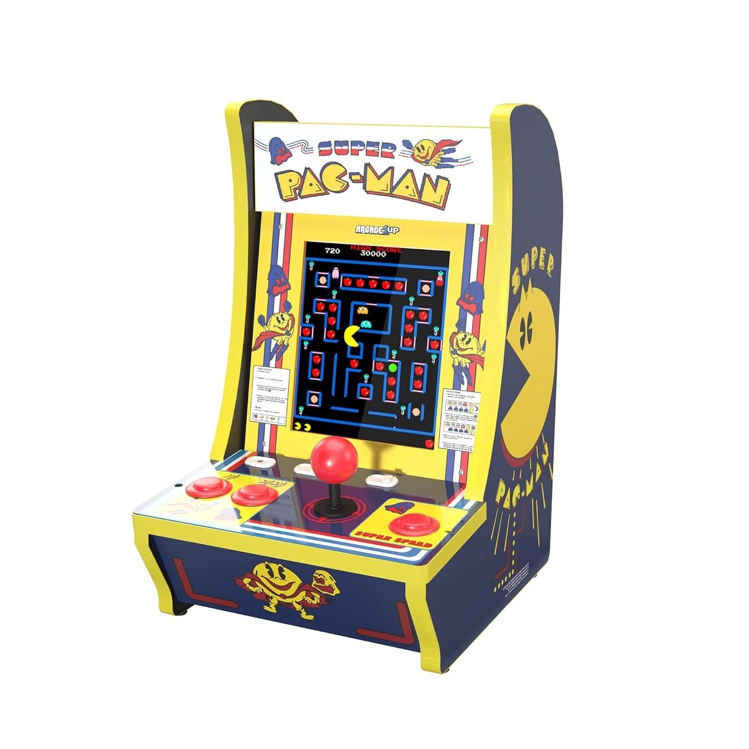 Arcade1Up Super Pac-Man Countercade 4-in-1 Arcade Machine 8″ LCD A1U