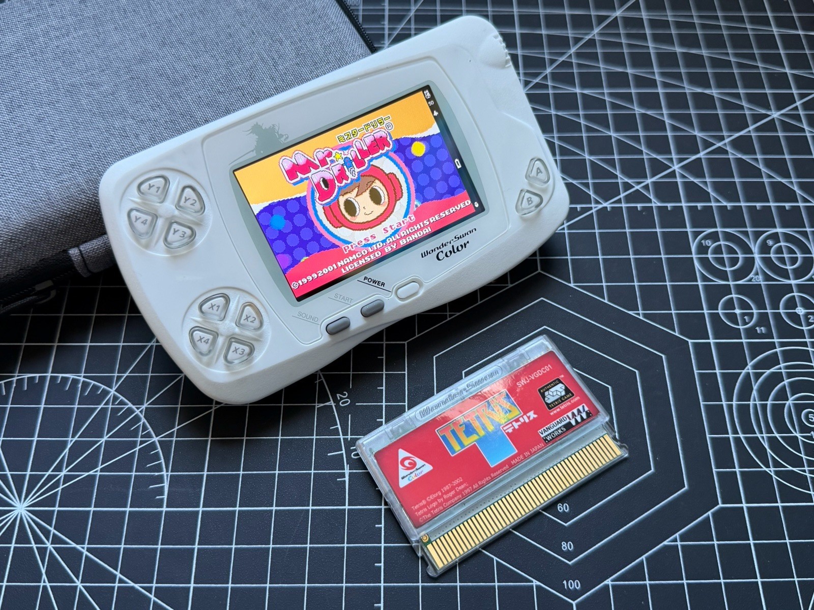 Bandai WonderSwan Color WSC W/ IPS YGG Yagaogo & New Shell & Glass Lens & 1 Game
