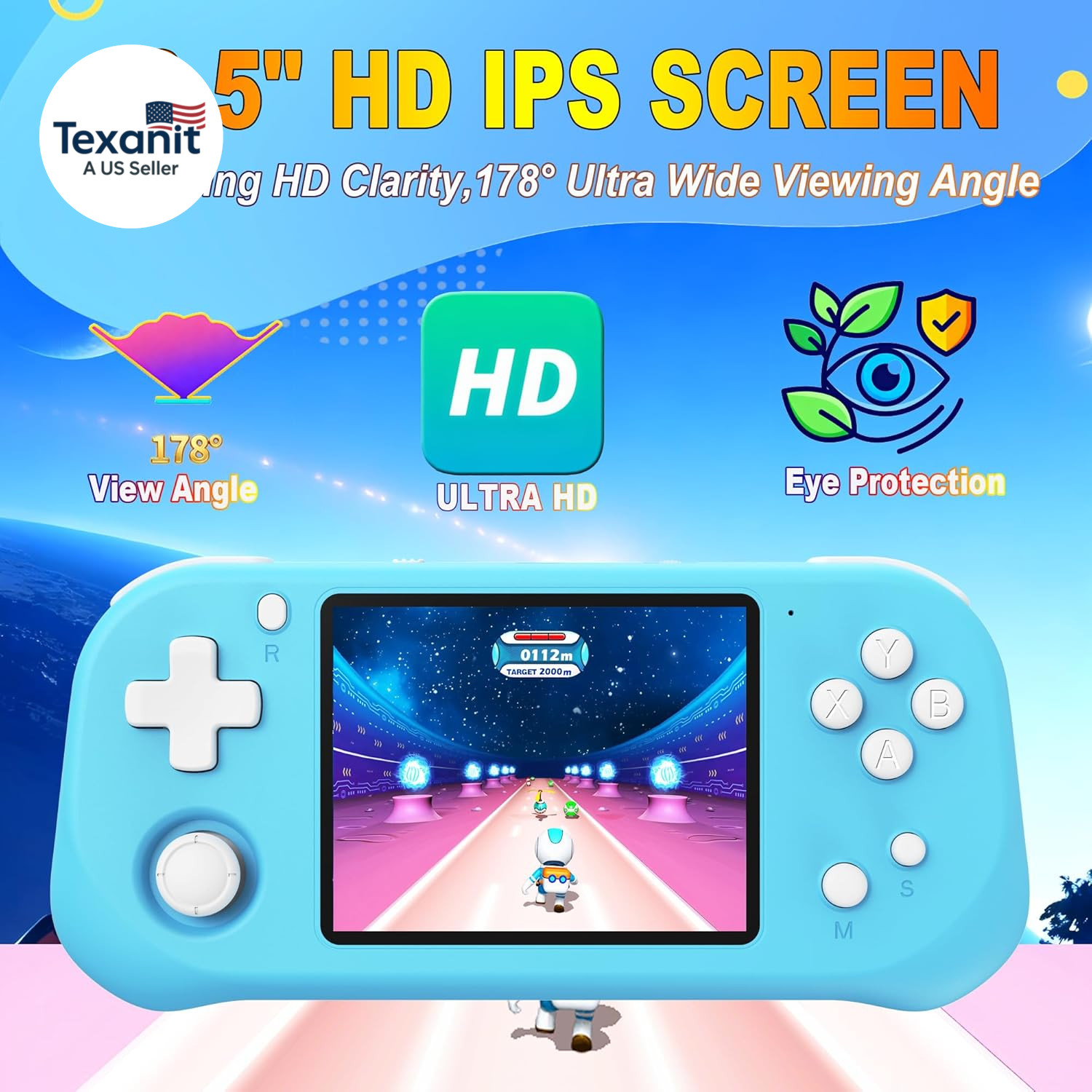 Handheld Game Console for Kids with 3.5” IPS Screen 139 Preloaded 32 Bit Electr