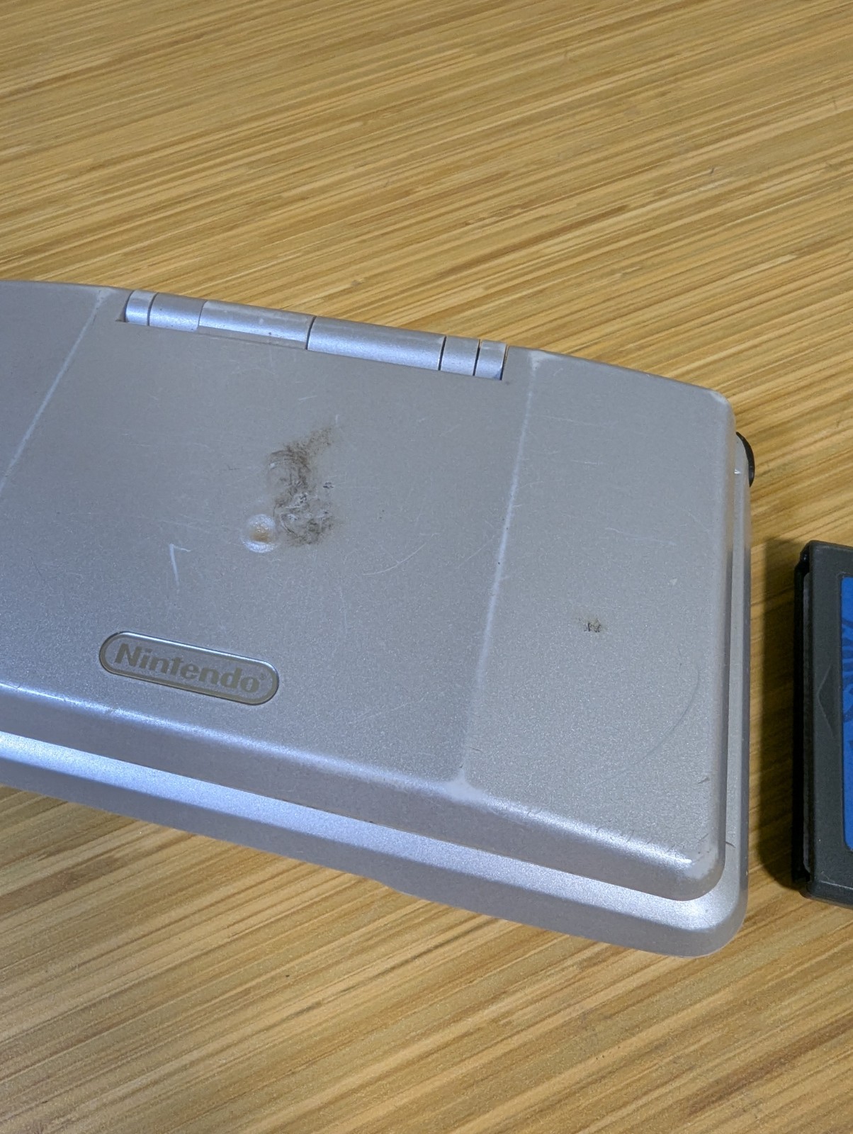 KAA Nintendo DS Silver Handheld Console NTR-001 No Power Cord Untested