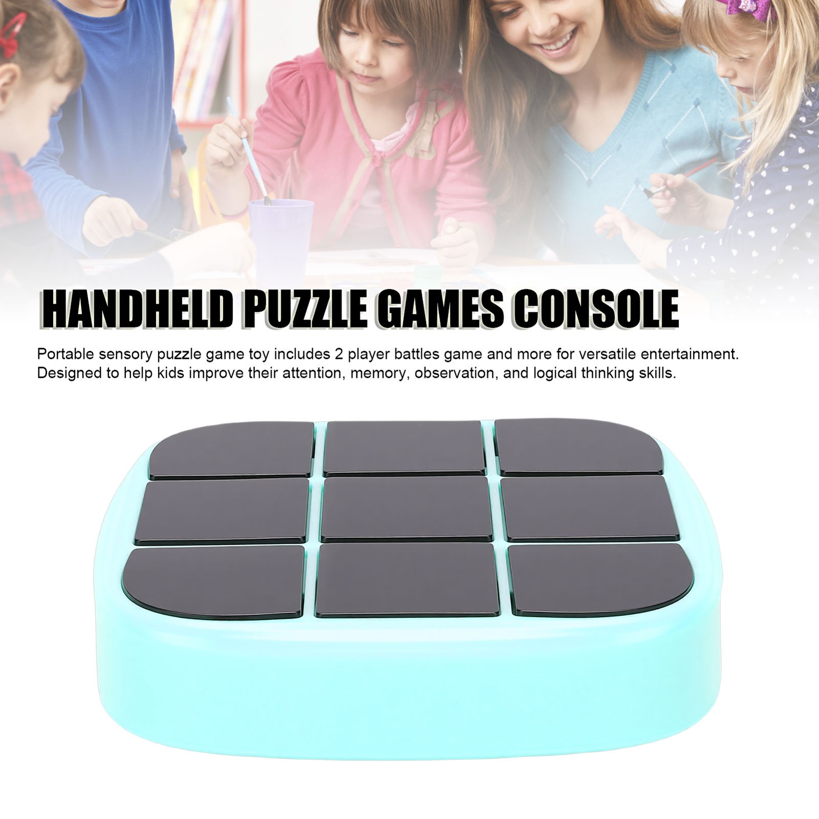 4 In 1 Handheld Puzzle Games Console Portable Sensory Puzzle Game Kids Elec LCWE