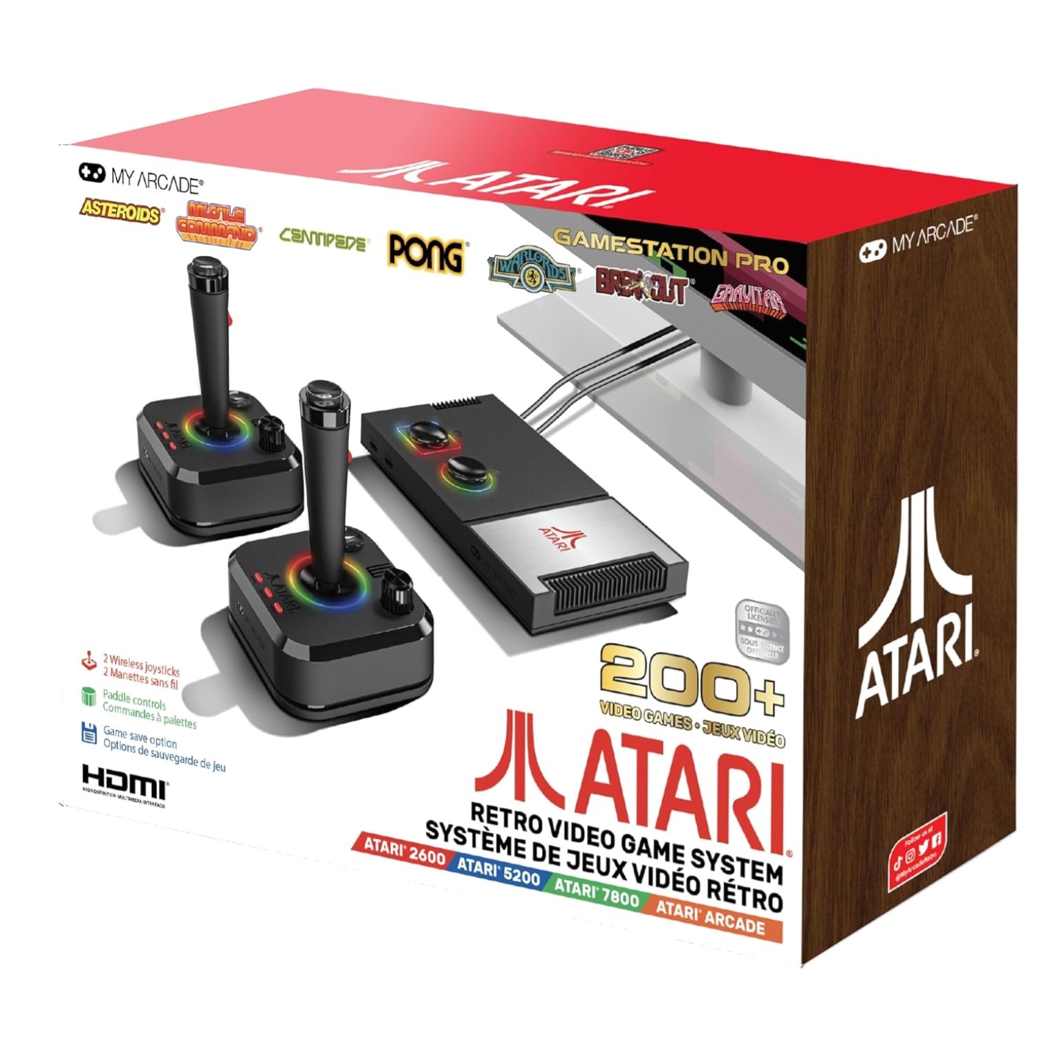 Atari Game Station Pro: Retro Video Game Console with 200+ Games, Wireless Jo…