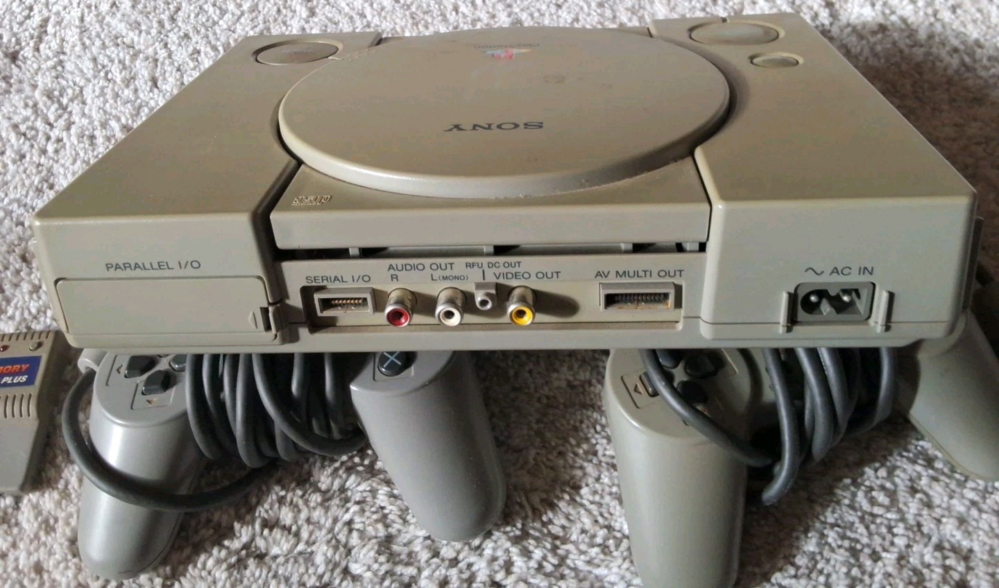 Sony PlayStation 1, No Power Cord And 2 Controllers And Memory Card Not Tested