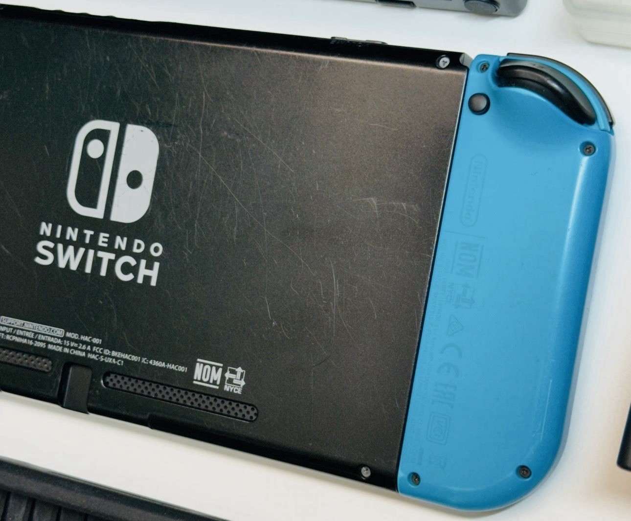 Nintendo Switch V1 Game Console HAC-001 Red/Blue Joy cons Tested Read 1401