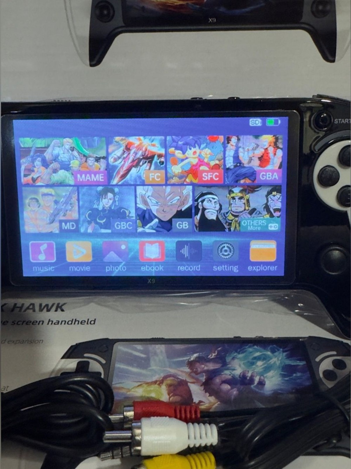 Handheld X9 Gaming Console 5.5 in Screen- TF Card- Play, Watch, Read and Listen