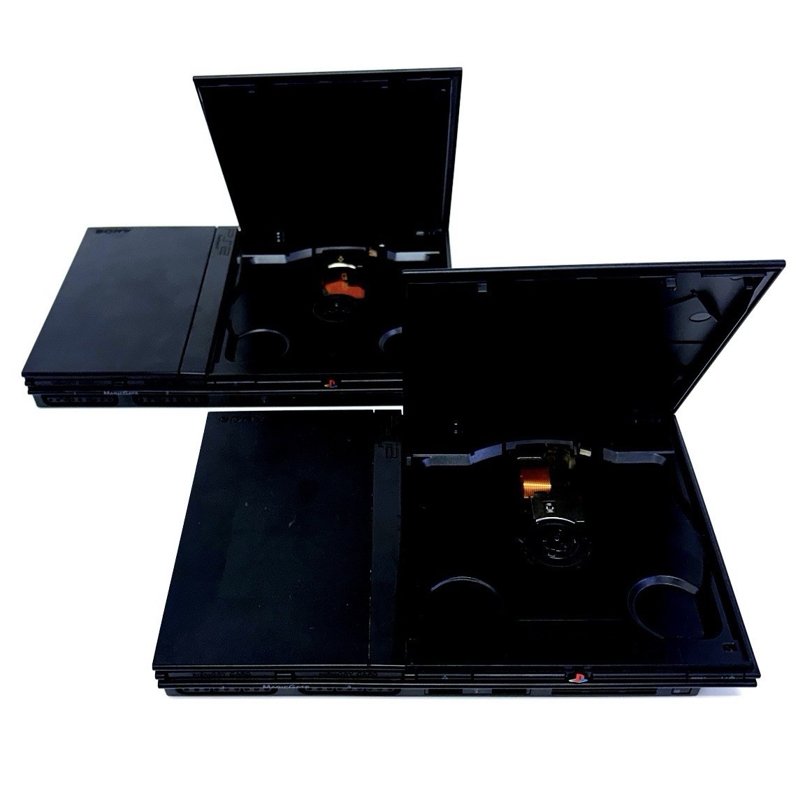 SONY PlayStation 2 PS2 Slim SCPH-70000 Console 2pcs Set Black Junk For Parts JP