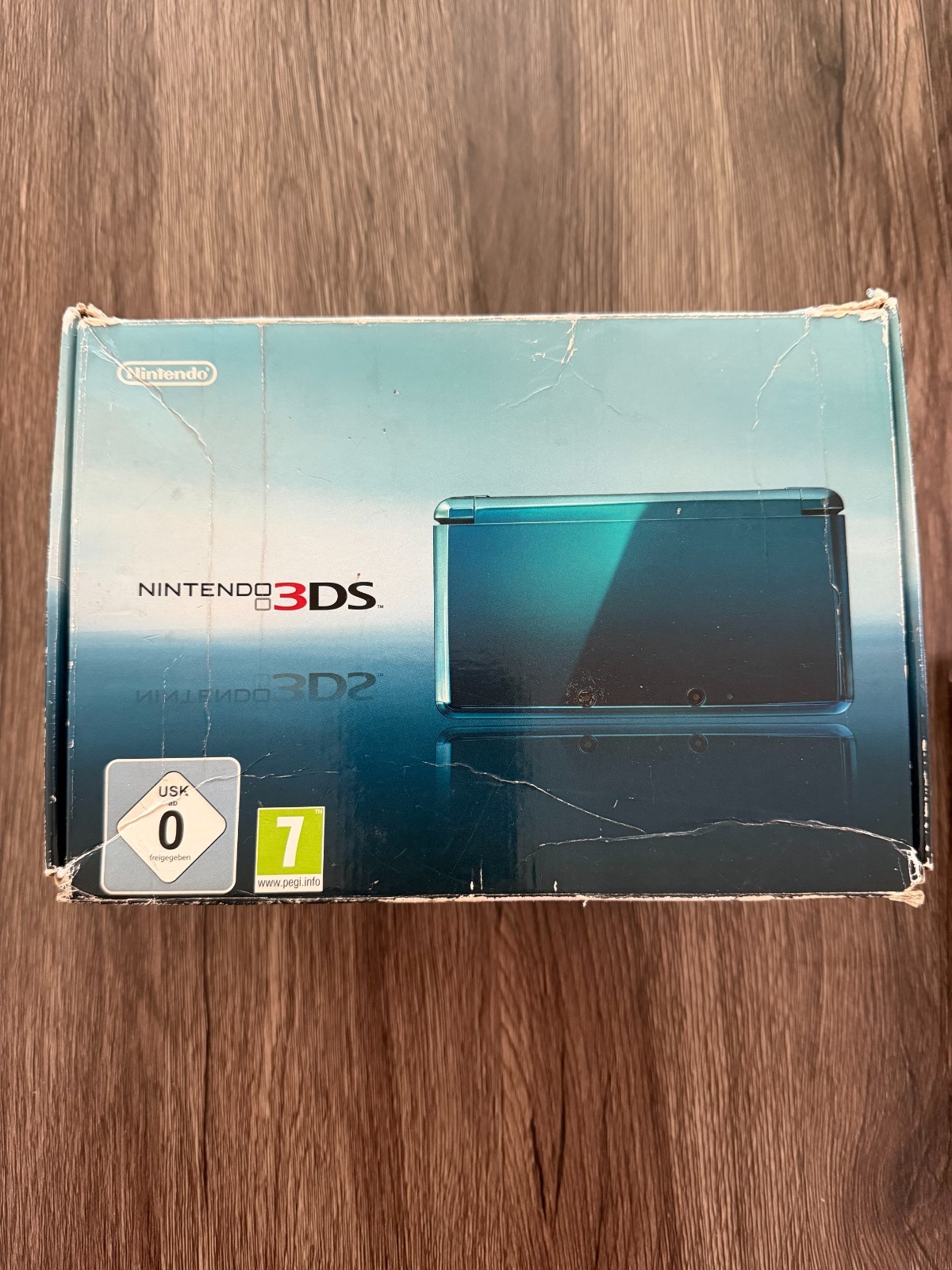Nintendo 3DS Aqua Blue Console Complete In Box CIB w/ Charging PAL EUROPE