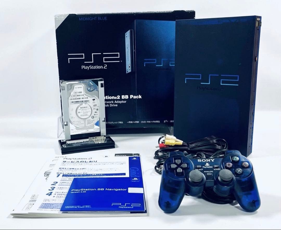 [Good Condition] SONY PS2 SCPH-50000 Midnight Blue