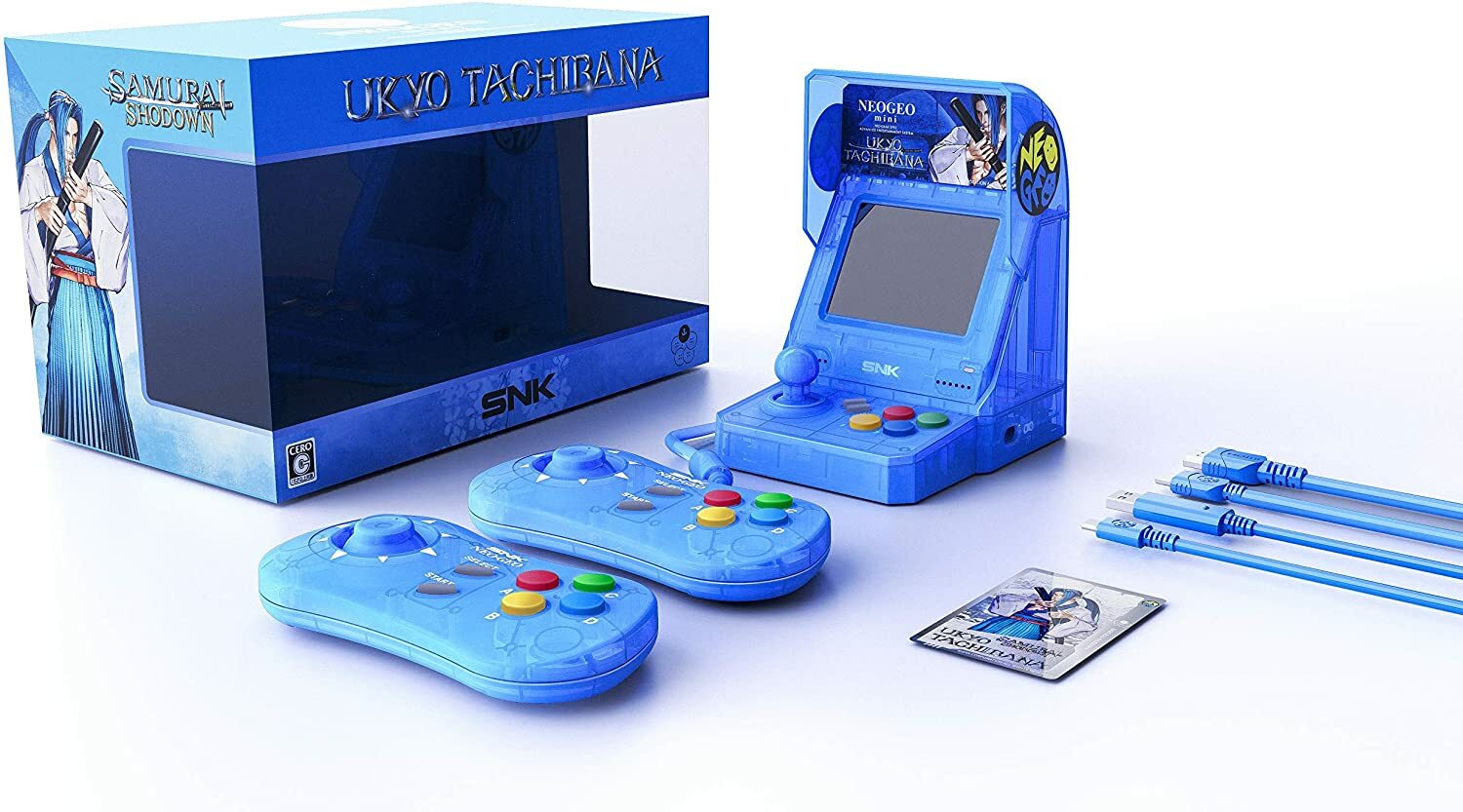 NEOGEO mini Samurai Spirits Limited Tachibana Ukyo Blue Set 40 Titles Console
